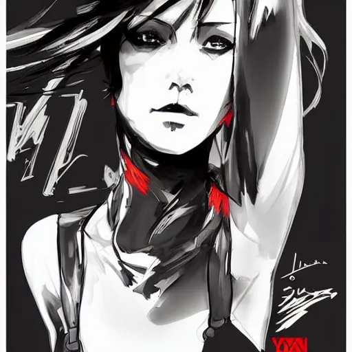 Prompt: Lina Inverse by Yoji Shinkawa, heavy outlines, bright and contrasting colors, beautiful and cool. Trending on ArtStation