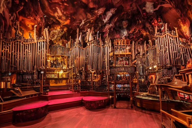 Image similar to the interior of the organ room at house on the rock in wisconsin.