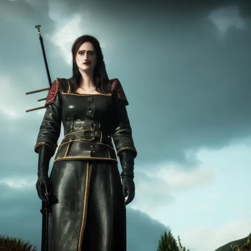 Image similar to Film still of Eva Green, from The Witcher 3: Wild Hunt (2015 video game)