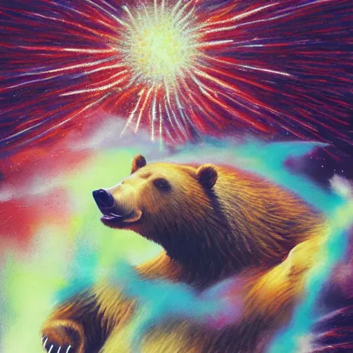 Image similar to a bear exploding