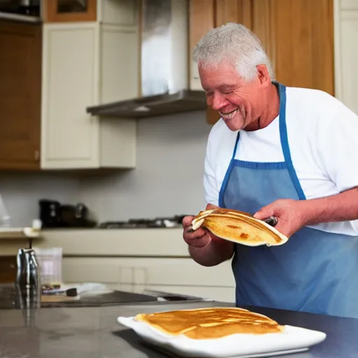 Image similar to old guy cooking pancakes