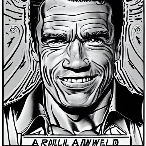 Prompt: arnold schwarzenegger drawn by robert crumb