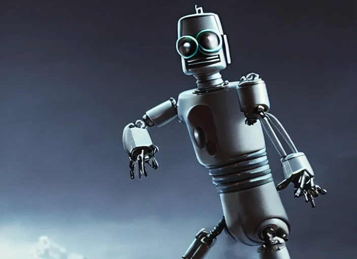 Prompt: film still of bender in the scifi movie, 4 k