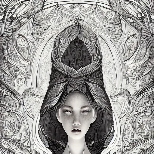 Image similar to the portrait of a bulb of garlic that resembles an unimaginably beautiful, graceful, elegant, and sophisticated young minority woman, an ultrafine detailed illustration by james jean, intricate linework, bright colors, final fantasy, behance contest winner, vanitas, angular, altermodern, unreal engine 5 highly rendered, global illumination, radiant light, detailed and intricate environment