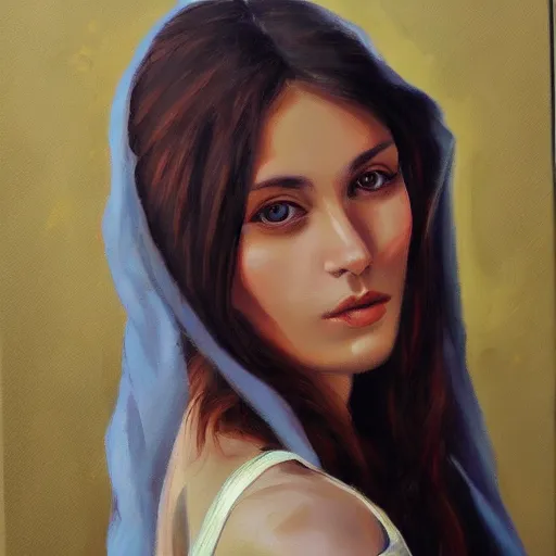 Prompt: beautiful italian woman in tuscany, oil painting, artstation, photorealistic