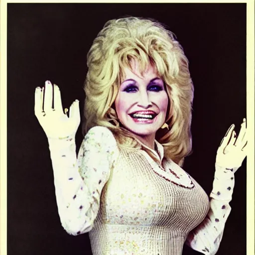 Prompt: 70s style retro poster, Dolly Parton