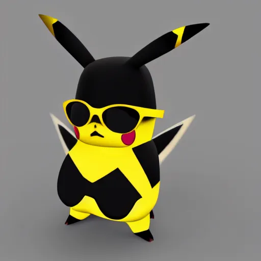 portrait of pikachu wearing sunglasses, rendered in | Stable Diffusion ...