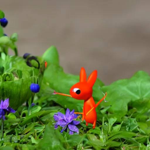 Prompt: a Pikmin in the wild