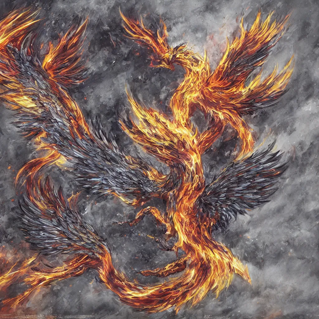Prompt: A phoenix rising from the ashes
