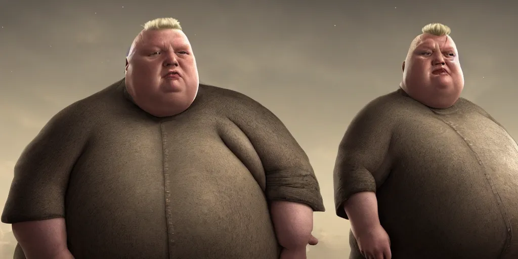 Prompt: very very massively giant morbidly obese evil baron vladimir harkonnen, unreal engine