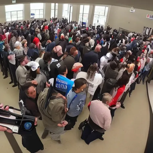 Image similar to Gopro footage of me standing in line in the DMV, POV