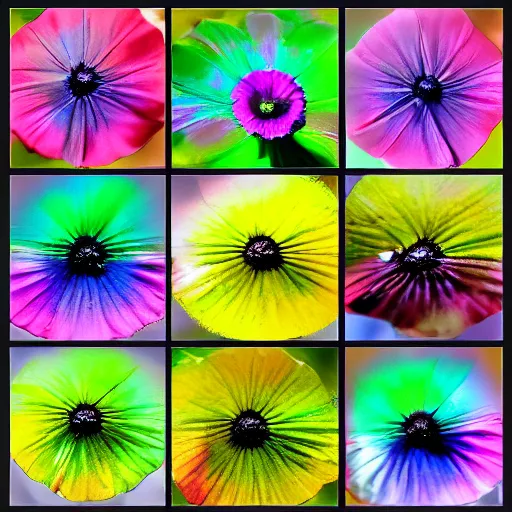 Image similar to life cycle of iridiscent flower