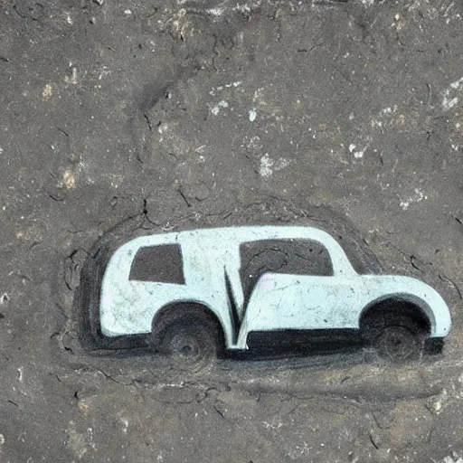 Image similar to cave painting of a car