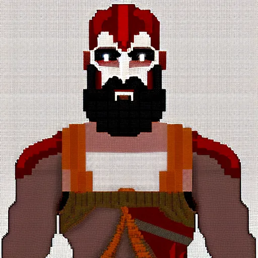 Prompt: pixel art of greek era kratos