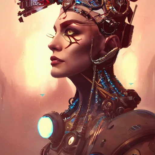 Image similar to portrait of a cybernetic queen of the damned, cyberpunk concept art by pete mohrbacher and artgerm and wlop and greg rutkowski and deathburger, digital art, highly detailed, intricate, sci-fi, sharp focus, Trending on Artstation HQ, deviantart, unreal engine 5, 4K UHD image