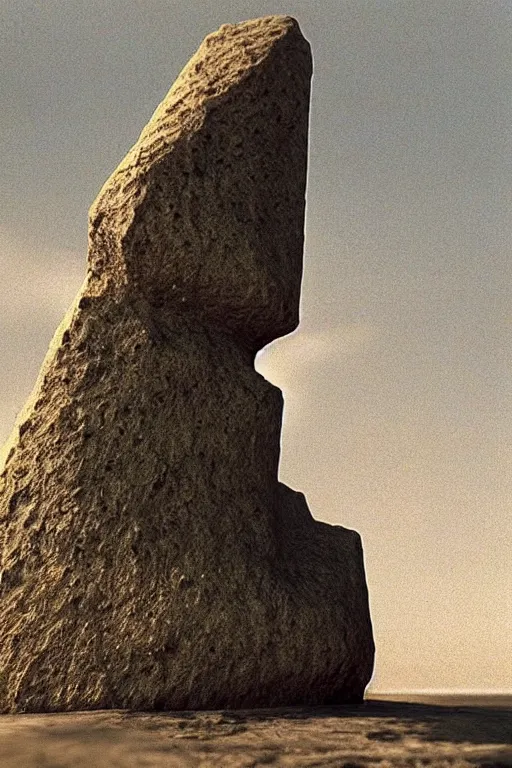 Image similar to “ a liminal claymation still of the ape obelisk scene from 2 0 0 1 a space odyssey ”