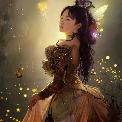 Prompt: ultra realistic illustration of steampunk magical fairy, song hye - kyo, industrial, factory, magic spells, glass surface, special effects, lenses, colorful lights, intricate, elegant, highly detailed, digital painting, artstation, concept art, smooth, sharp focus, illustration, art by artgerm and greg rutkowski and alphonse mucha