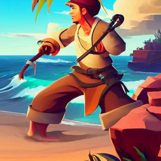 Image similar to painting treasure on sea of thieves game smooth median photoshop filter cutout vector, behance hd by jesper ejsing, by rhads, makoto shinkai and lois van baarle, ilya kuvshinov, rossdraws global illumination