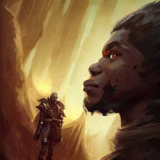 Image similar to a black male rogue, detailed face, symmetric face, hyperrealism, epic fantasy digital art, fantasy style art, by Greg Rutkowski, fantasy magic the gathering card art style