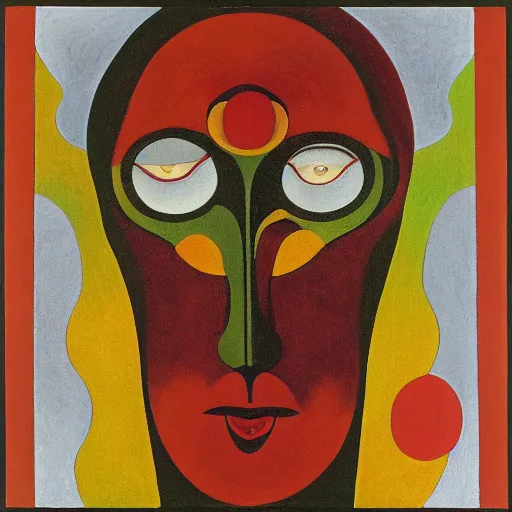 Image similar to floral face portrait by leonetto cappiello and wojciech siudmak and ernst fuchs, anni albers, oil on canvas