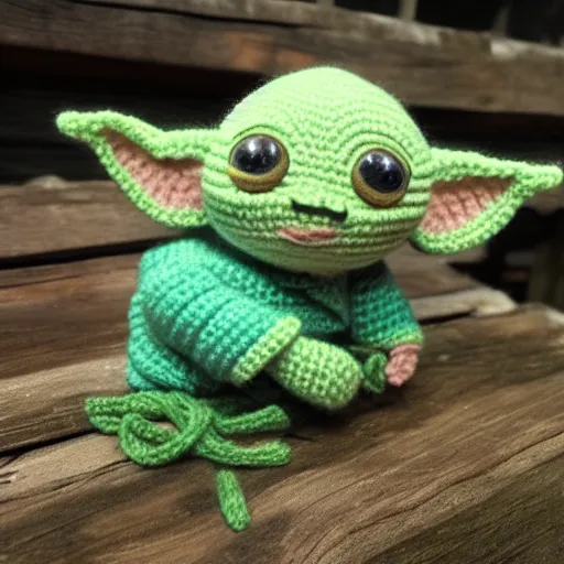 Prompt: Baby Yoda, Amigurumi