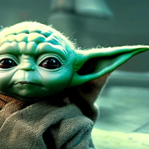 Image similar to Baby Yoda as Batman 4K quality super realistic