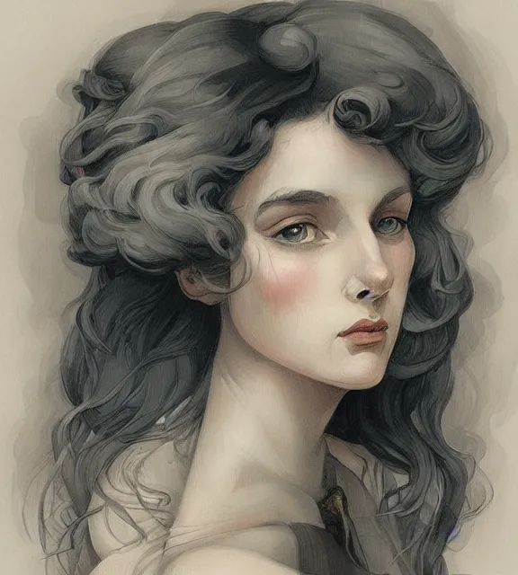 Image similar to a highly detailed beautiful portrait in the style of charles dana gibson and in the style of peter mohrbacher.