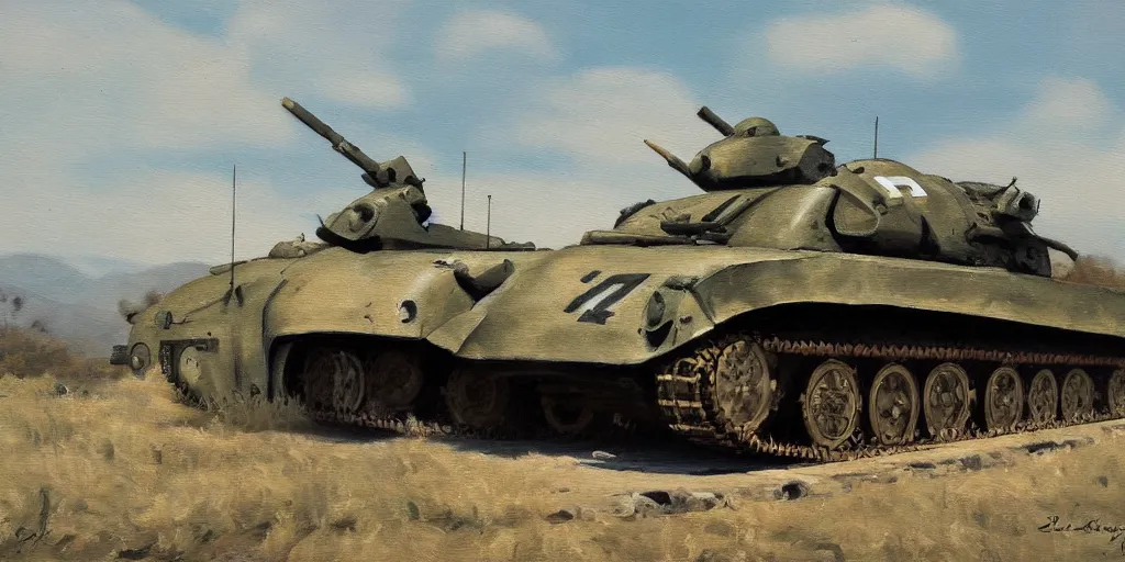 Image similar to panzer iv, oil painting