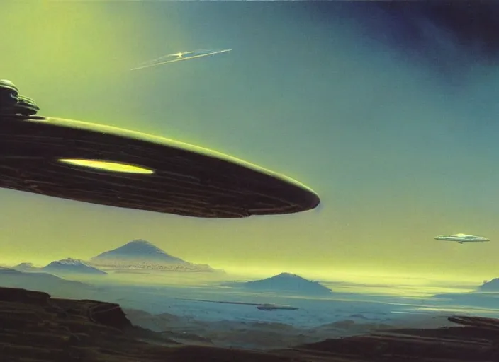 Image similar to a spaceship in an empty landscape by bruce pennington