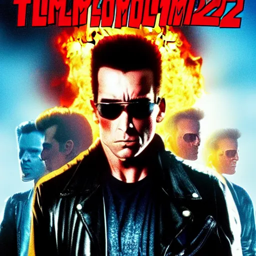 Prompt: terminator 2 movie poster