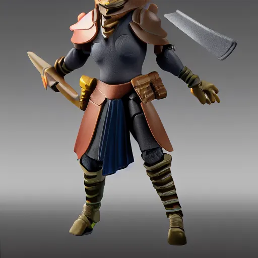 Prompt: plastic action figure from runescape, studio lighting, high resolution product photography