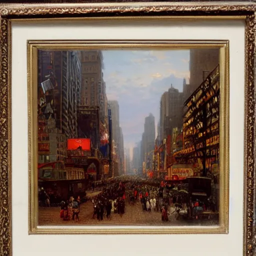 Prompt: early 1900s new York City Thomas kincade