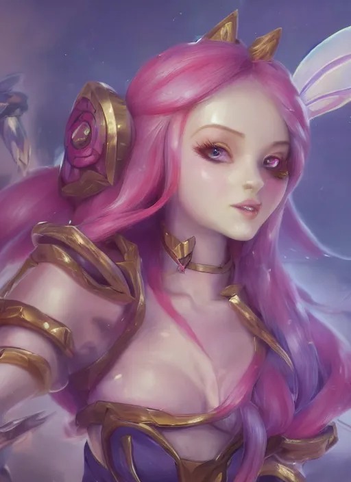Image similar to poppy, from league of legends, fairy paladin, au naturel, hyper detailed, digital art, trending in artstation, cinematic lighting, studio quality, smooth render, unreal engine 5 rendered, octane rendered, art style by klimt and nixeu and ian sprigger and wlop and krenz cushart