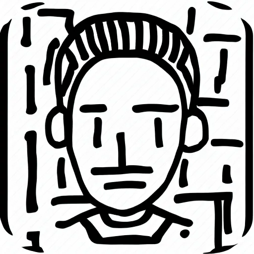 Image similar to black and white composition of a variety of seperate doodles, drawings, faces, symbols, cartoons, lineart, cave drawing, silhouette, tattoo, chinese ink brush, app icon