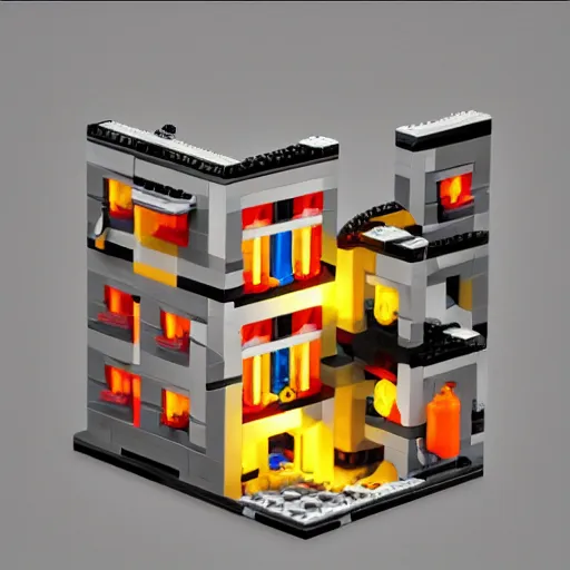 Image similar to Escher optical illusion as a lego set, soft lighting