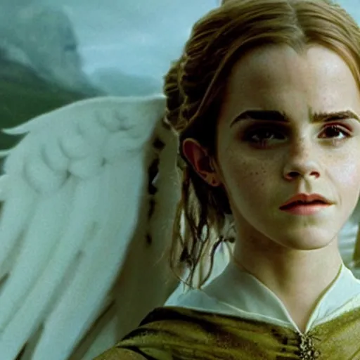 Image similar to still of emma watson as an angel in the lord of the rings ( 2 0 0 3 )