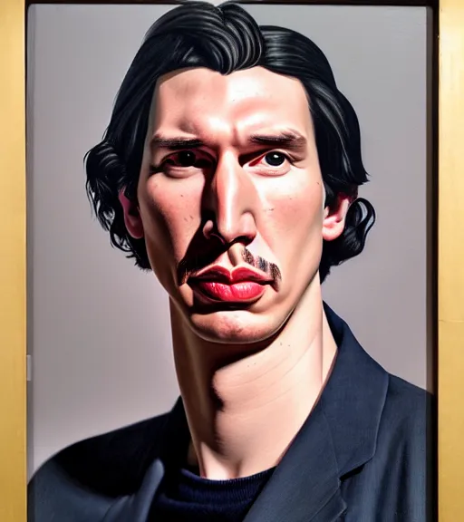 Prompt: a portrait of your grandpa adam driver by jon whitcomb and albrecht anker and sydney prior hall, hyperrealism