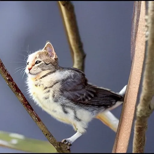 Image similar to kitty bird hybrid, cute, friendly