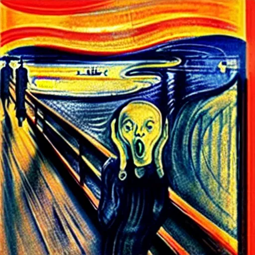 Prompt: The Scream by Salvador Dalí, detailed, surrealism, accurate, award wining, original modern artwork, rgb, ethereal lighting