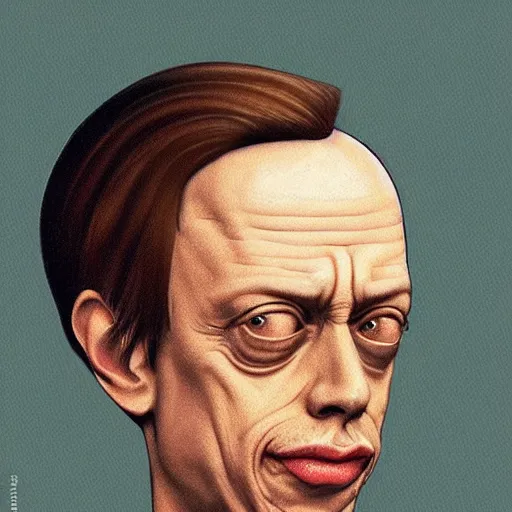 Image similar to A spoon that lies on a kitchen counter has the face of Steve buscemi, highly_detailed!!, Highly_detailed_face!!!, artstation, concept art, sharp focus, illustration, art by Leonardo da Vinci and Michelangelo and Botticelli