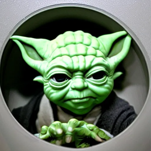 Prompt: sad yoda in bathtub