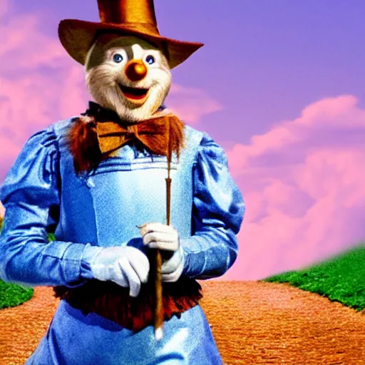 Image similar to Live Action Still of Jerma985 in The Wizard of Oz, real life, hyperrealistic, ultra realistic, realistic, highly detailed, epic, HD quality, 8k resolution, body and headshot, film still