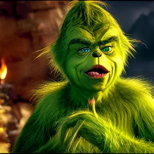 Image similar to grinch in the movie lord of the rings 4 k