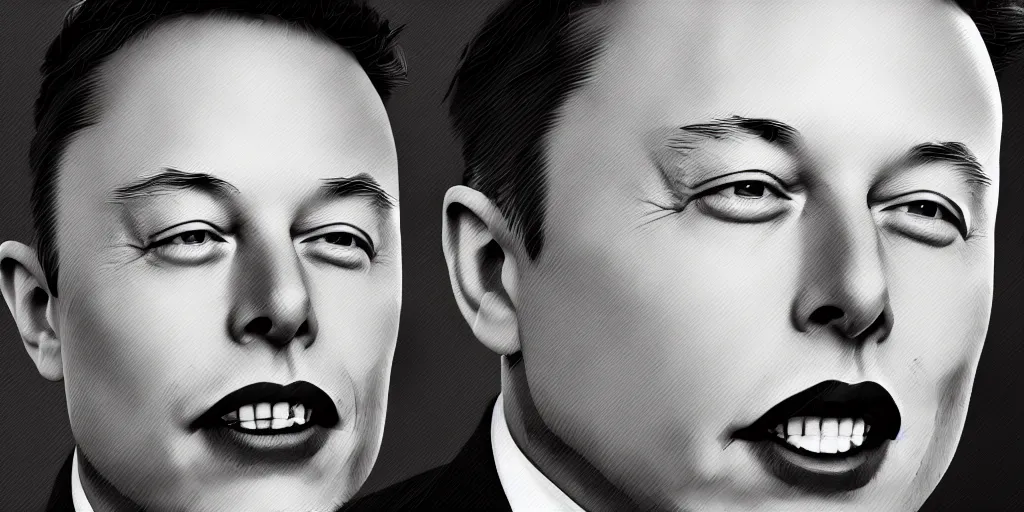 Image similar to elon musk in the style of waya steurbaut, high resolution film render 100k, photo realistic