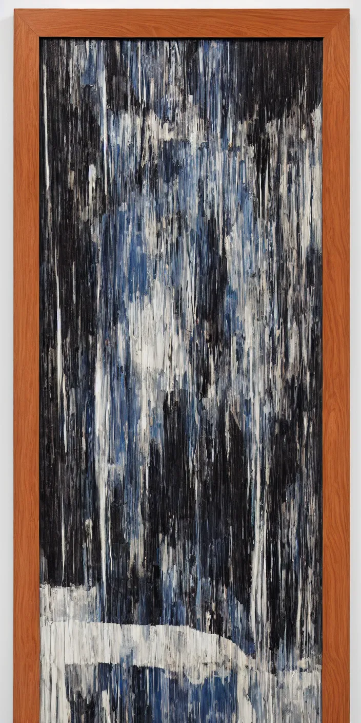 Prompt: Upon further reflection by Augustine Kofie, Acrylic polymers on primed cotton duck canvas, finished in satin varnish, strip framed in dark wood