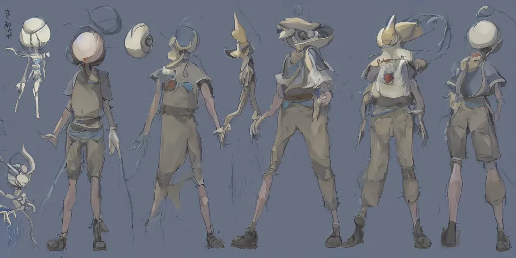 Image similar to character design, concept art, portal wizard, unreal engine, by studio ghibli,