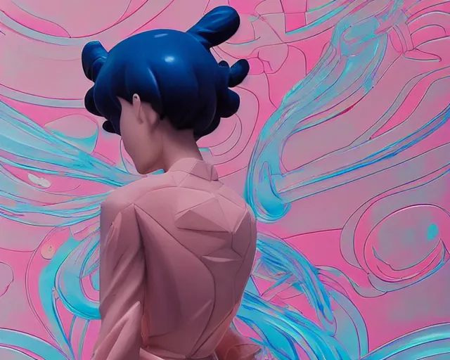 Image similar to James Jean isolated cool fictional character vinyl figure, figure photography, smooth sharp focus, holographic undertones, anime stylized, high detail, ethereal lighting - H 640