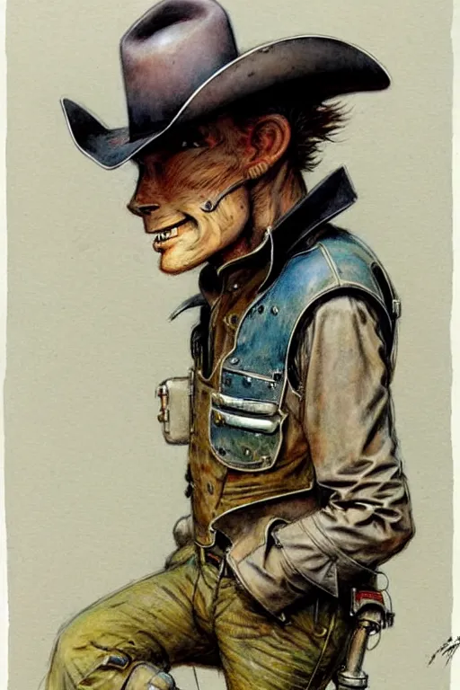 Image similar to (((((1950s robot cowboy. muted colors.))))) by Jean-Baptiste Monge !!!!!!!!!!!!!!!!!!!!!!!!!!!