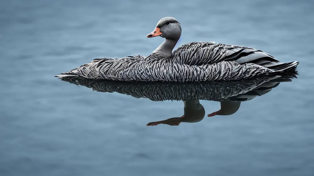 Image similar to cyberpunk greylag goose floating in space, 8k, cinematic, epic, ultra detailed, award winning, trending on artstationHD, dramatic