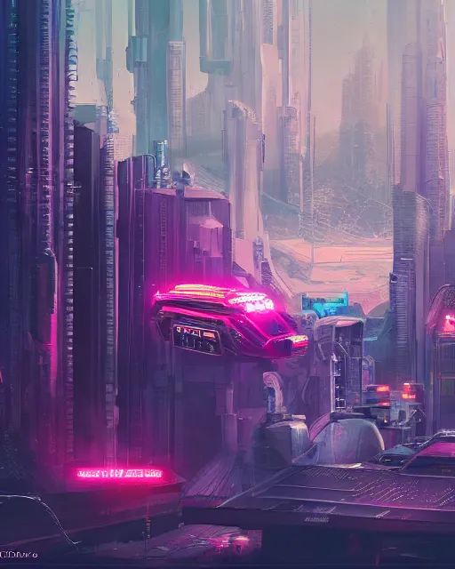 Prompt: cyberpunk vehicle above a city, scifi, futuristic, neon light, highly detailed, concept art, sharp focus, trending on artstation, intricate, atmosphere, raining, art by roman makarenko, dzung phung dinh